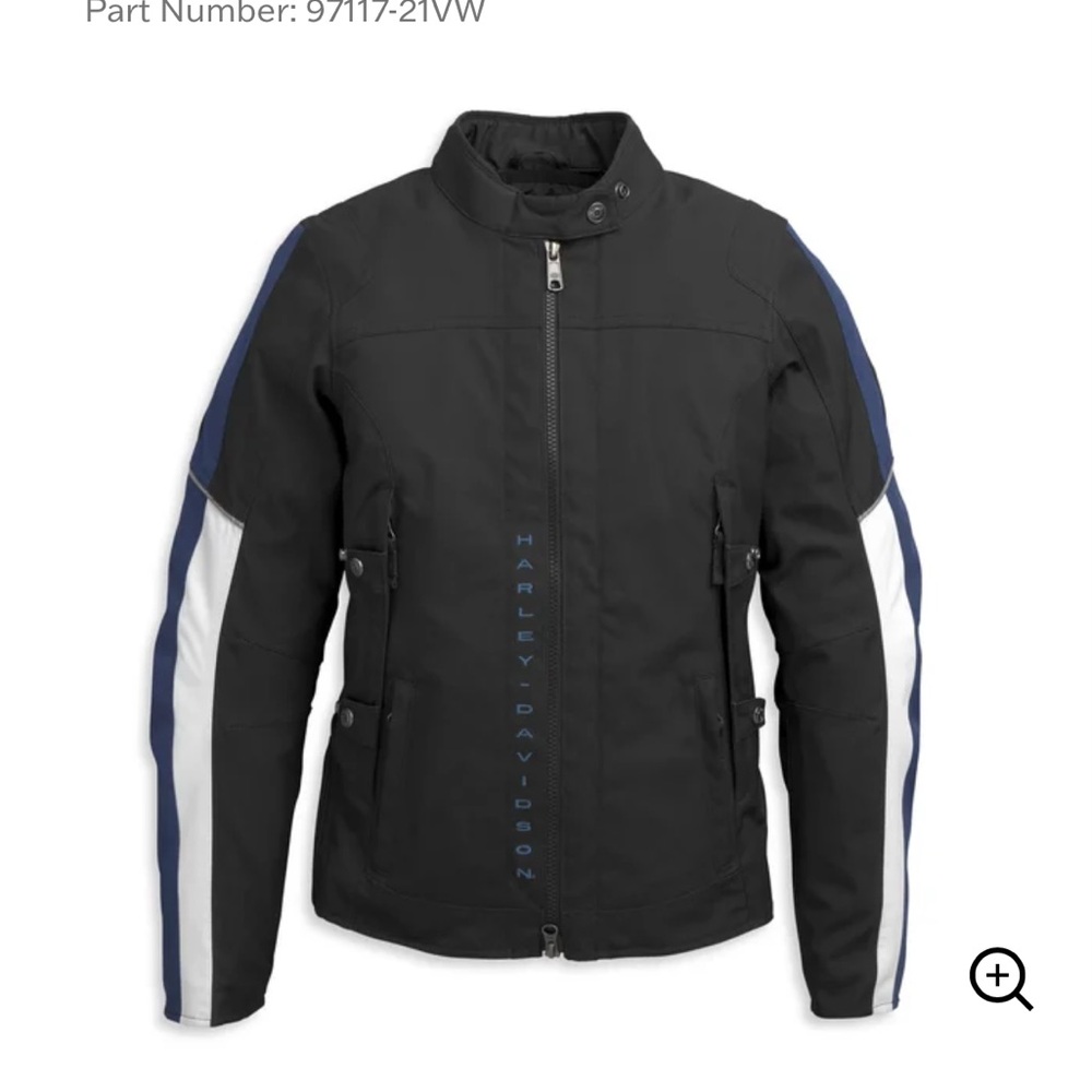 Women’s Harley-Davidson Black and Blue Triple Vent Waterproof Motorcycle Jacket